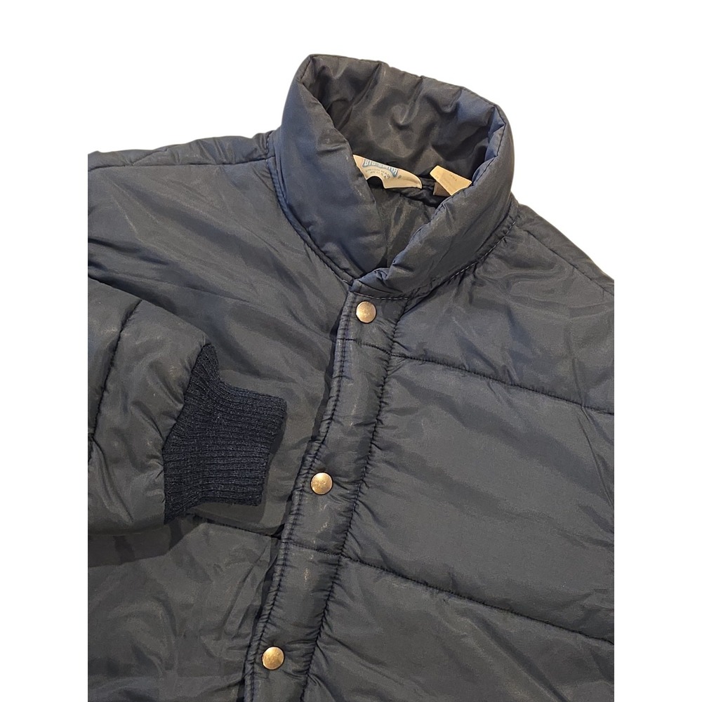Vintage Big Smith USA Nylon Puffer Jacket Navy Snap Zip Workwear Coat M
